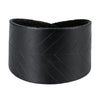 Image of Urban Jewelry Leaf Shape Black Genuine Leather Cuff Men's Bracelet (adjustable 7.9 inches, Width 1.7 inches)