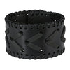Image of Men's Arrow Patterning Black Genuine Leather Cuff Bangle Bracelet (adjustable 8.3 inches, 1.6 inches width)