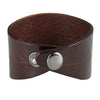 Image of Urban Jewelry Leaf Shape Brown Genuine Leather Cuff Men's Bracelet (adjustable 7.9 inches, Width 1.7 inches)