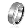 Image of Urban Jewelry Beveled Edge Brushed Solid Tungsten 8 mm Comfort Fit Ring Band for Men