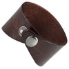 Image of Urban Jewelry Leaf Shape Brown Genuine Leather Cuff Men's Bracelet (adjustable 7.9 inches, Width 1.7 inches)
