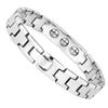 Image of Handsome Men’s Bracelet – ID Band with Interlocking Track Link Design in a Polished Silver Finish – Strong & Durable Solid Tungsten Material – Jewelry Gift or Accessory for Men