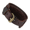 Image of Urban Jewelry Classic Brown Genuine Leather Cuff Men's Bracelet Style (adjustable 7.3 to 9.25 inches)