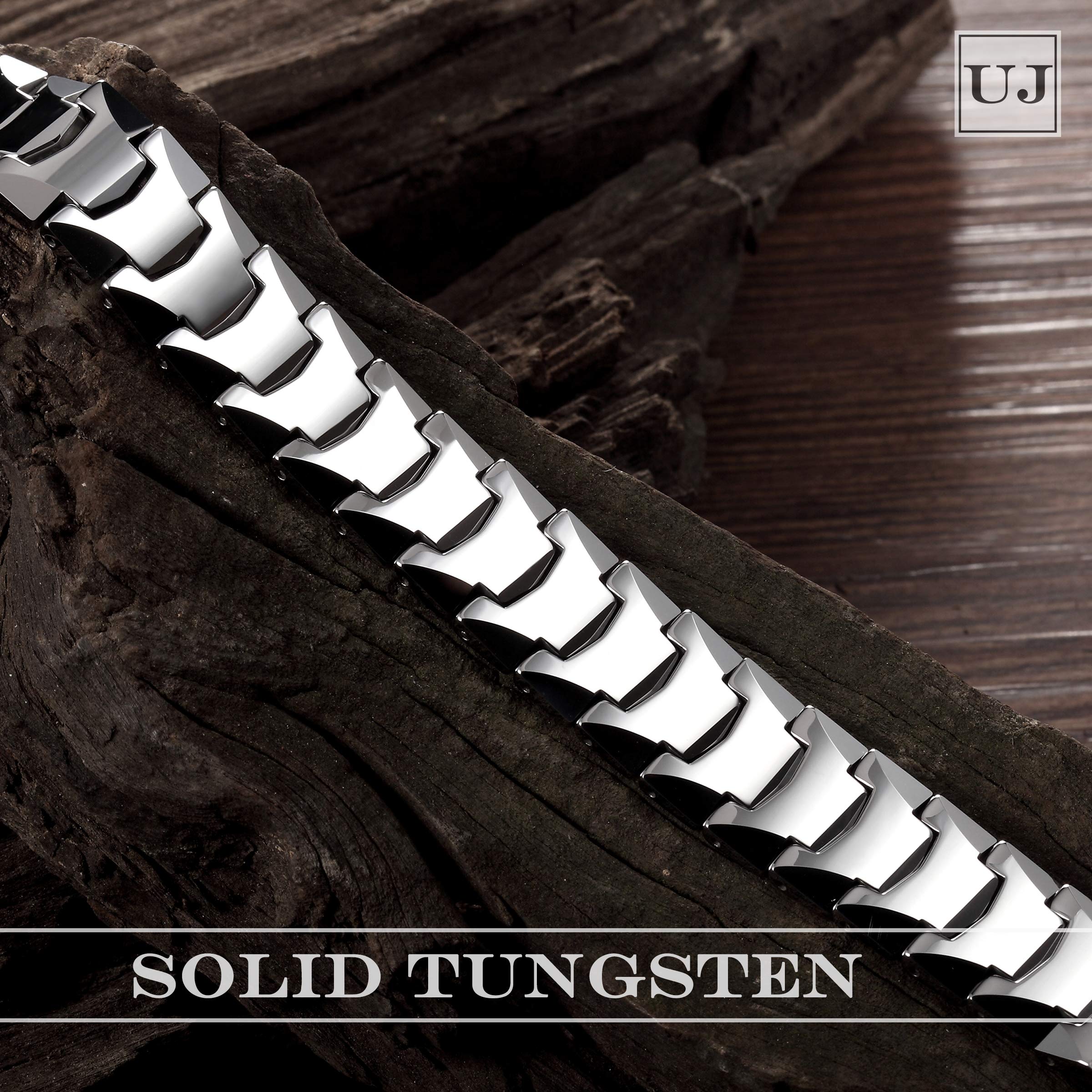Suave Men’s Bracelet – Interlocking Track Link Design in a Sleek Silver Finish – Scratch & Tarnish Resistant Tungsten – Jewelry Gift or Accessory for Men