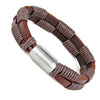 Image of Urban Jewelry Stylish Genuine Leather Bracelet for Men with Magnetic Stainless Steel Clasp 8.5 Inch