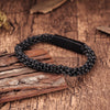 Image of Contemporary Men’s Bracelet – Midnight Black Interlocking Rolo Chains – Rust & Discoloration Resistant Stainless Steel Material – Jewelry Gift or Accessory for Men