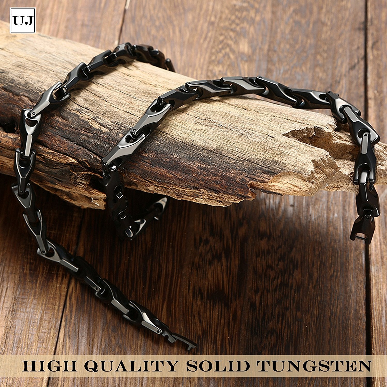 Urban Jewelry Stunning Men's Tungsten 22 Inches Black Toned Link Chain Necklace