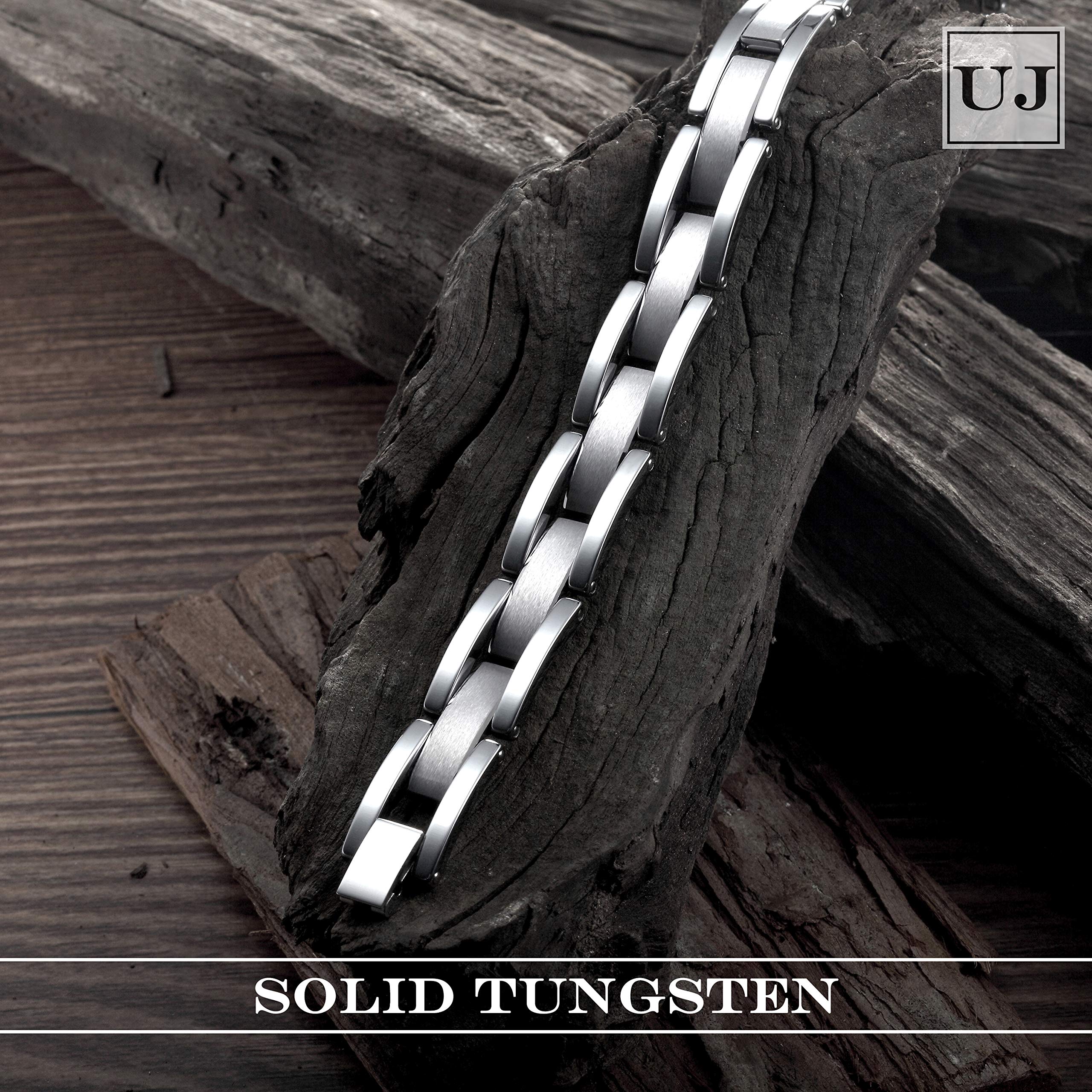 Stylish Men’s Bracelet – Chain Link Design in a High Polish Silver Finish – Made of Strong & Durable Solid Tungsten Material – Jewelry Gift or Accessory for Men