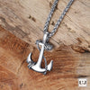 Image of URBAN JEWELRY Men’s and Women’s Anchor Necklace – Radiant 316L Stainless Steel Silver Color Nautical Anchor Pendant with Steel Chain – Unisex Accessory, for Him or Her
